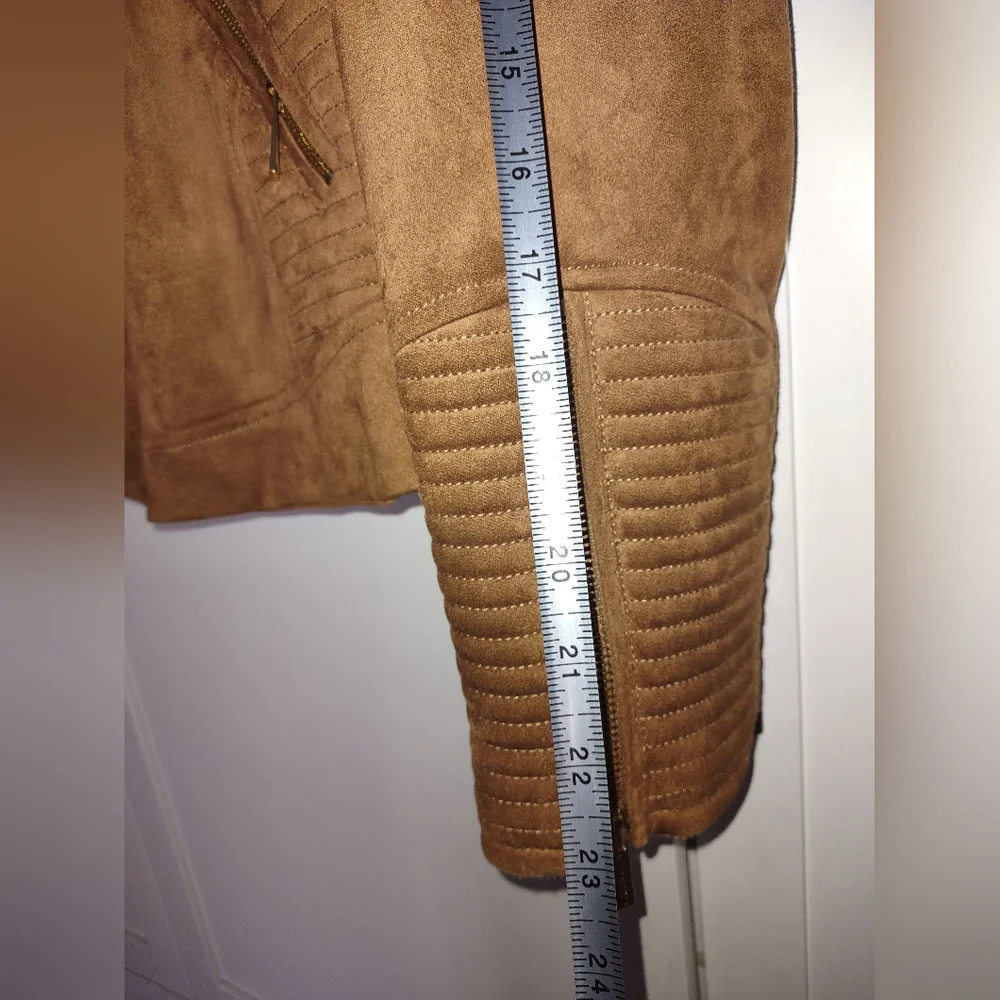 Women's faux suede Calvin Klein moto jacket extra large size 14 to 16 - Picture 8 of 10